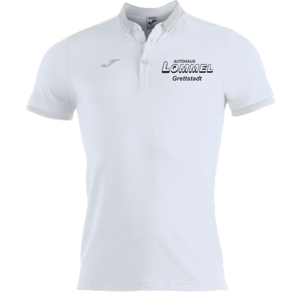 Poloshirt in Weiß mit Logos und Initialen